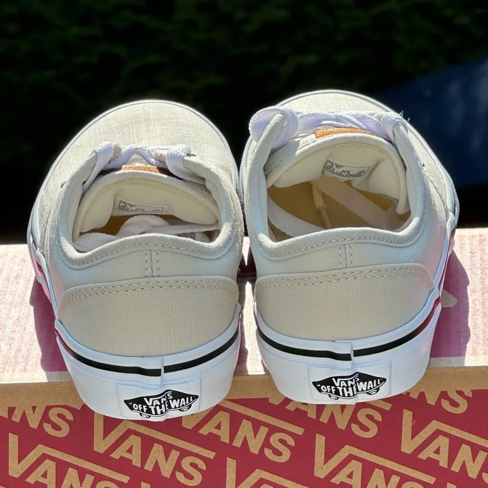 Vans Youth Unisex Atwood Casual Sneakers Beige Canvas Sizes 11K 12K 1Y 4Y 5Y NEW